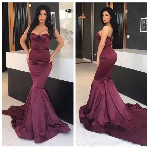 Burgundy Mermaid Sheath Long Prom Dresses Off the Shoulder Evening Dresses cg6140