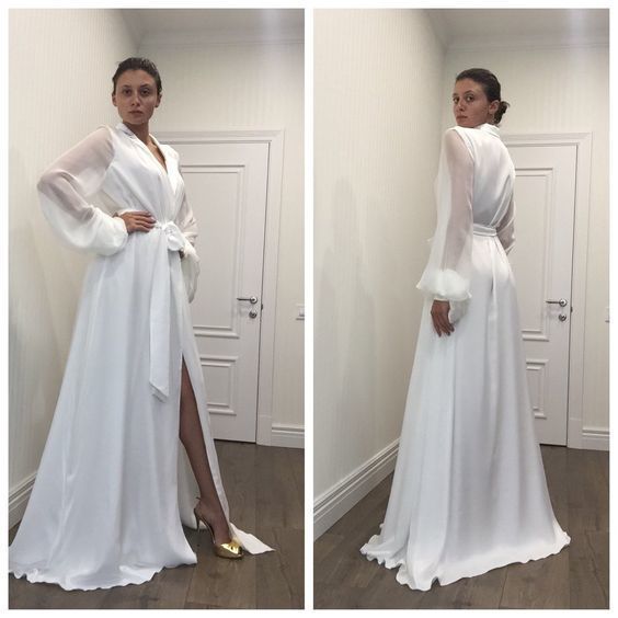Long Sleeves White Prom Dress ï¼ Sexy Prom Dress cg6228