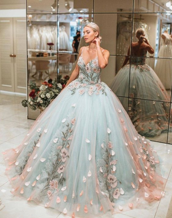 Elegant Tulle Evening Dress, Sexy Ball Gown Appliques Prom Dresses, Formal Evening Gown cg6379