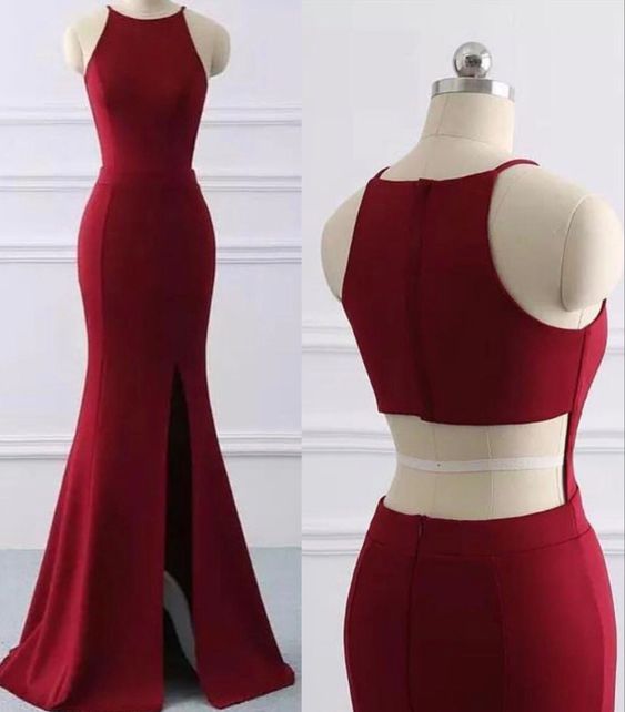 Long Jersey Backless Mermaid Prom Dresses 2020 Split Evening Gowns cg6426
