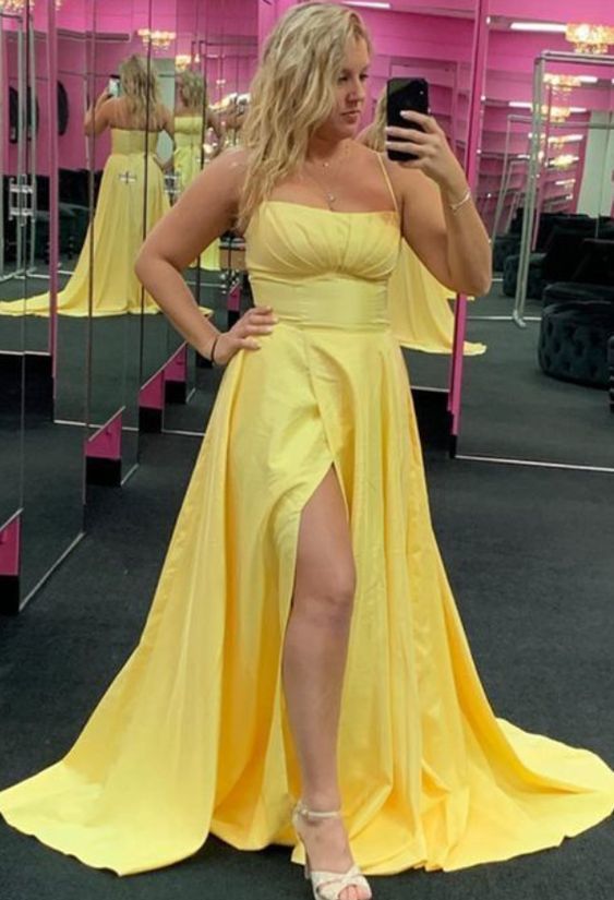 Simple Charming Spaghetti Straps Long Prom Dress cg6445