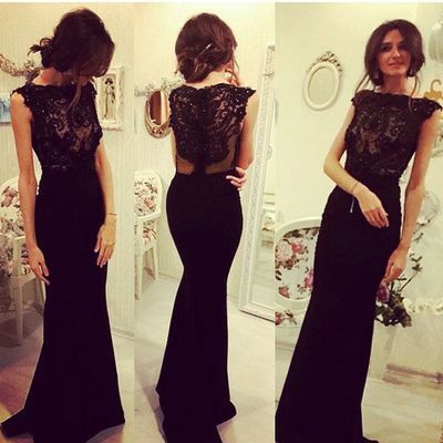 Sexy Prom Dress,Beaded Sleeveless Mermaid Prom Dress,Long Prom Dresses,Trumpet Evening Dress,Black Chiffon Prom Dresses cg6518