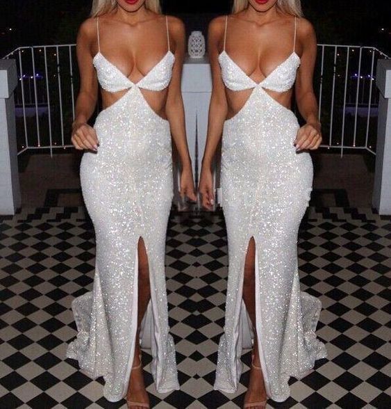 Sexy Prom Dresses,White Evening Dresses,New Fashion Prom Gowns cg6538