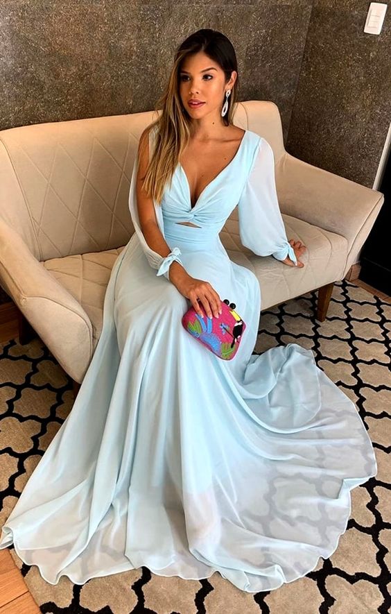 Prom Dress, Long Sleeve Prom Dress, chiffon Prom Dress, Sexy Prom Gowns, Evening Dress cg6567