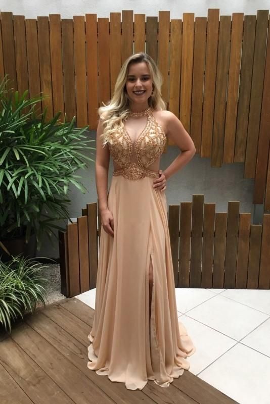 Beading Illusion Jewel Neck Sleeveless Long Solid Sheath Evening prom Dress cg6582