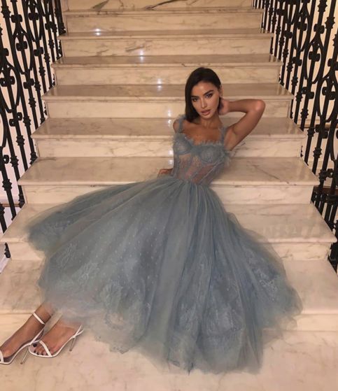 Cute tulle lace short prom dress evening dress cg6592