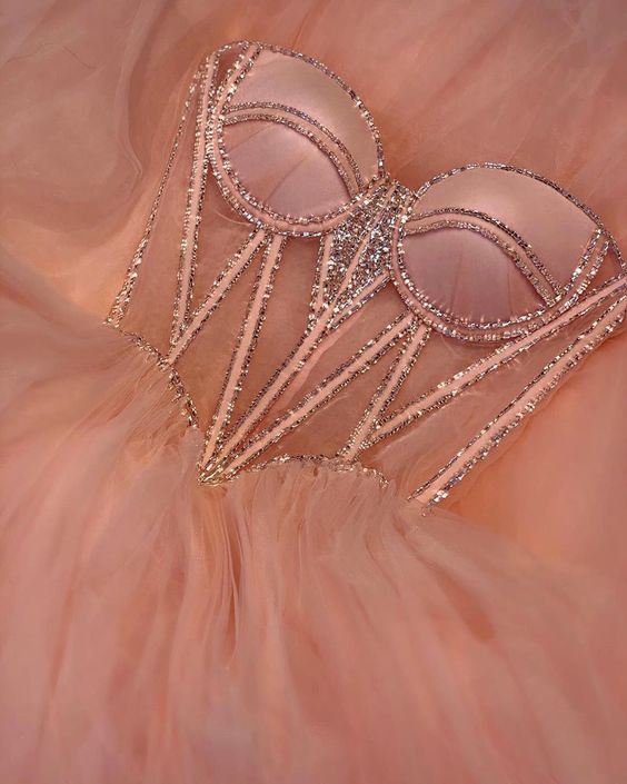 Blush pink Sweetheart Tulle Appliques Wedding prom Dress cg6593