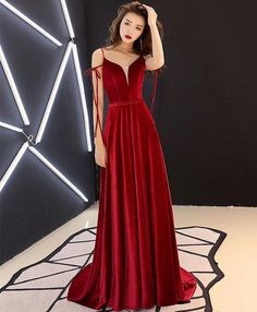 Unique style burgundy long prom dress, burgundy evening dresses cg6678