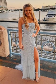Strapless Daffodil Mermaid Prom Dress with Slit cg6709