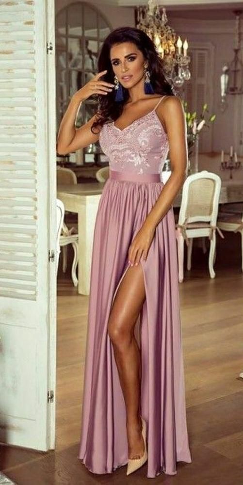 Spaghetti Straps Skin Pink Prom Dress cg6807
