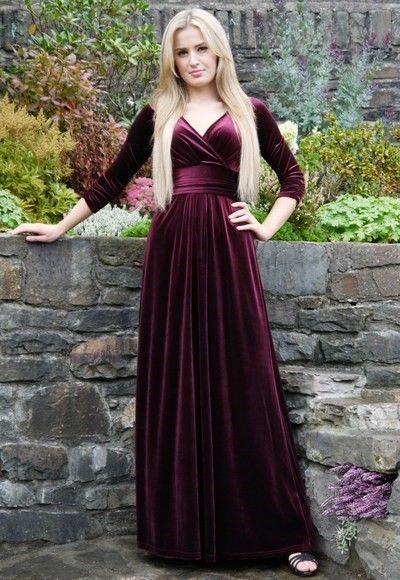 Sexy Prom Dress,Backless Prom Dresses,Long Sleeve Evening Dress,Formal Dress,Velvet Dress, Vintage dress cg6856