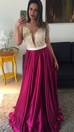 Plunging V Neck Prom Dress cg6877