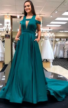Off the Shoulder Teal Long Prom Dress Elegant Formal Evening Gown cg6914
