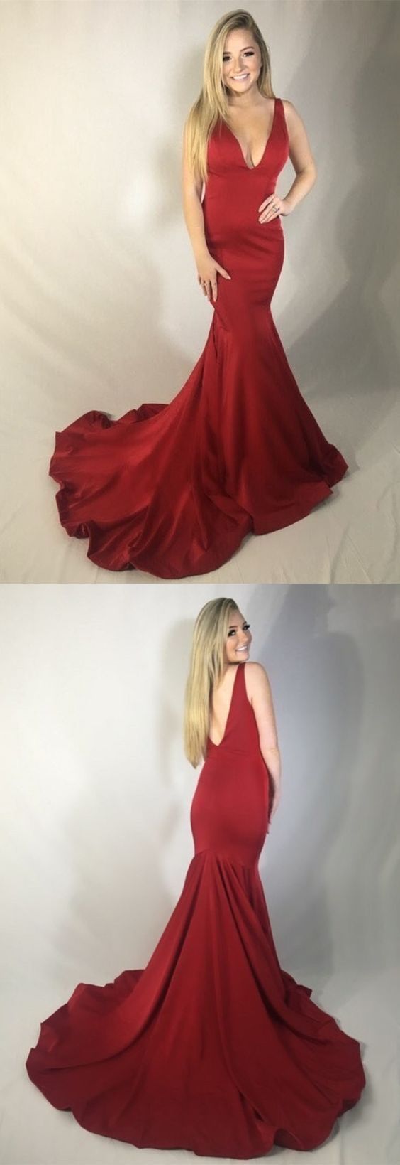 V Neck Mermaid Prom Dress cg7198