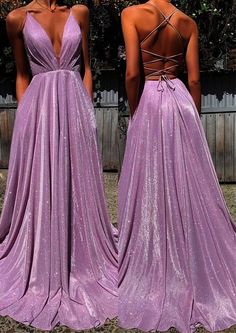 Deep V-Neck Long Prom Dresses,Floor Length Open Back Evening Dresses cg7233