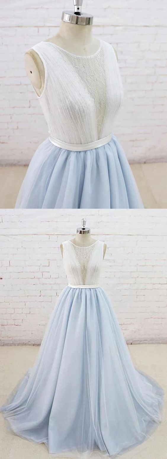 Light Blue Prom Dress, Prom Dresses, Evening Dress, Dance Dress, Graduation School Party Gown cg7347