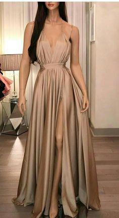 Sexy Deep V Neck Stretch Satin Ball Dress Special Occasion Dress Prom Dresses cg7362