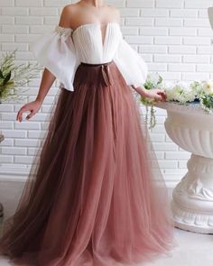 Off the shoulder tulle prom dress cg7406
