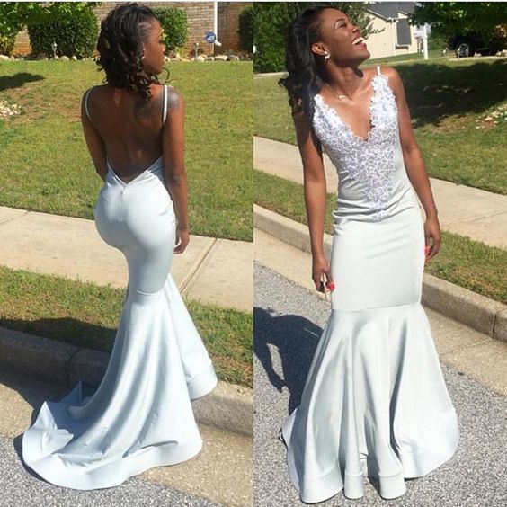Lace Prom Dress with Open Back,Mermaid Prom Dress,Long Formal Party Gown cg7686