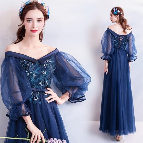 Flare Sleeve Chiffon Prom Dress cg7737