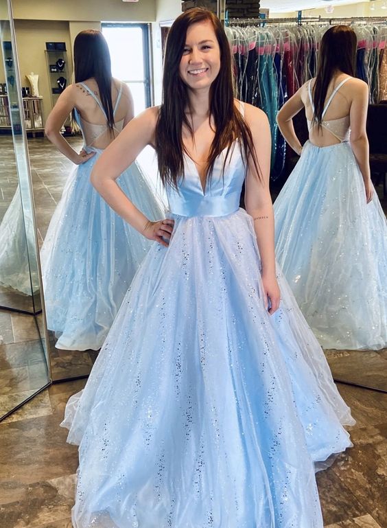 Blue prom dress, blue evening dress, formal dress cg7791