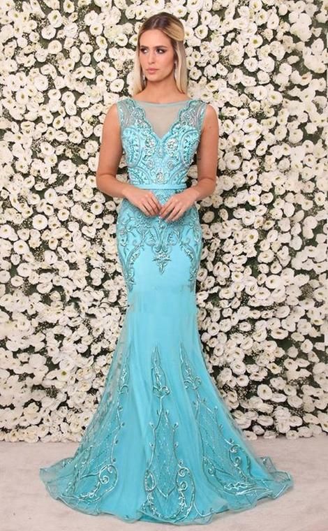 prom dress mermaid lace chifffon ,bale blue prom dress cg7841