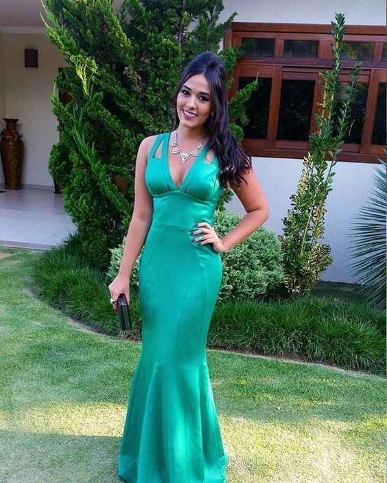 mermaid prom dress ,satin prom dress cg7846