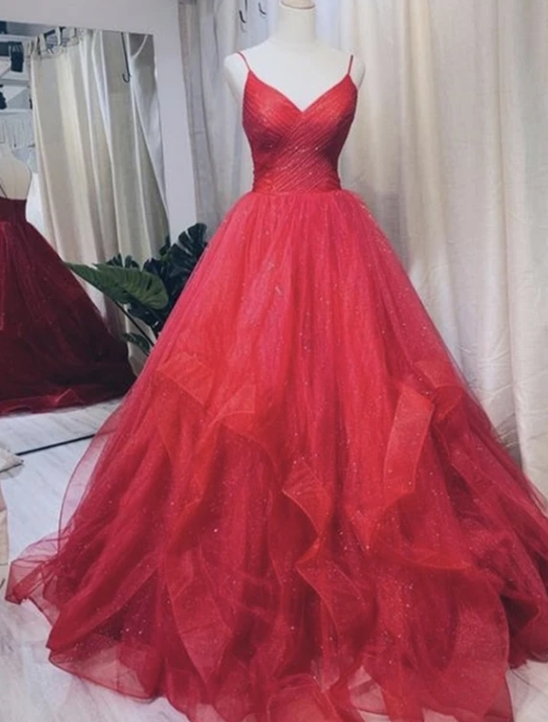 Burgundy tulle long prom gown evening dress cg7856