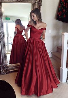 A-line Off the shoulder Long Prom Dresses Cheap Simple Prom Dress cg7875
