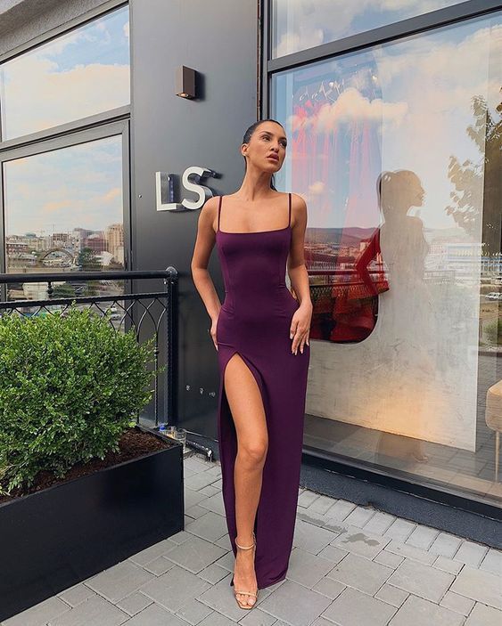 Long prom Dress with side slit cg7886