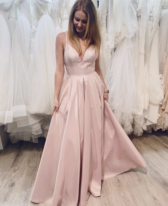 pink long prom dress, pink evening dress, formal dress cg7976
