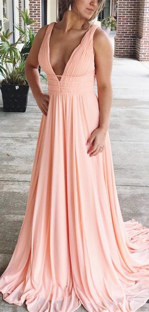 Blush Prom Dress,V-neckline Evening Dress cg8157