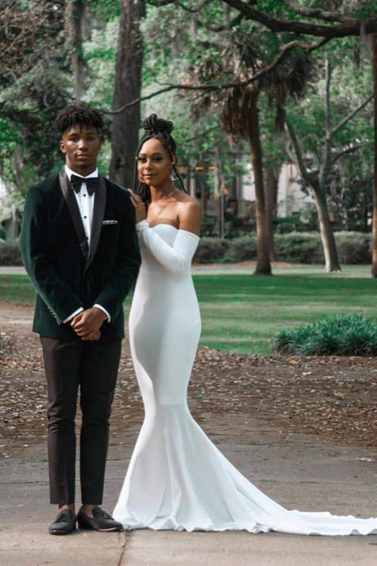 Simple SLeeves Long Sleeve Prom Dresses 2020 cg8321