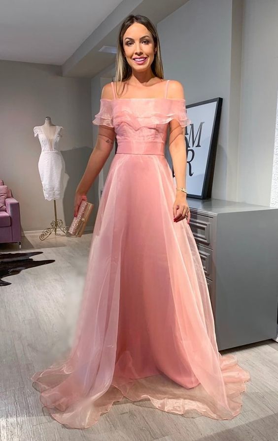 elegant pink long prom dress cg8452