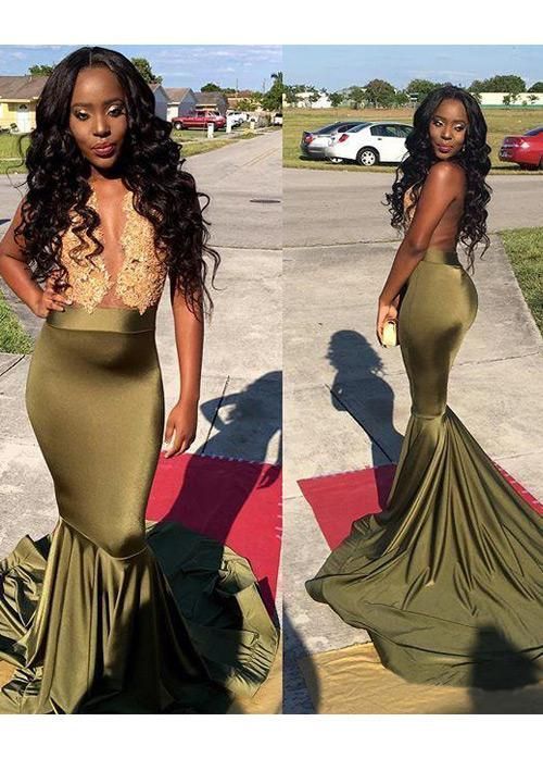 Simple Elegant Tulle & Spandex Sheer Bateau Neckline Mermaid prom Dress With Beaded Lace cg8521