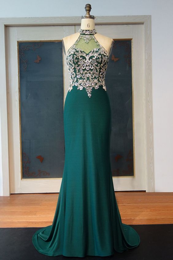 Charming Prom Dress, Dark Green Mermaid Prom Dresses cg8598