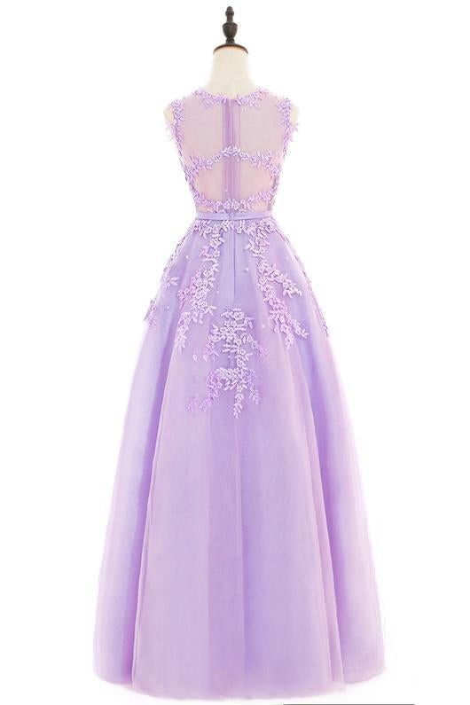 Beautiful Purple Ball Gown Tulle Long Party Dress, A-Line Prom Dress 2020 cg8605
