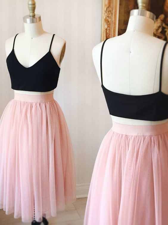 Cute Pink Knee Length Tulle Skirt Homecoming Dress cg8683