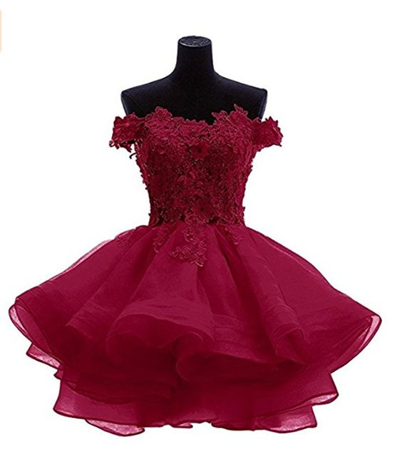 Homecoming Dress,Sexy Off Shoulder Burgundy Puffy Short Homecoming Dresses cg9066