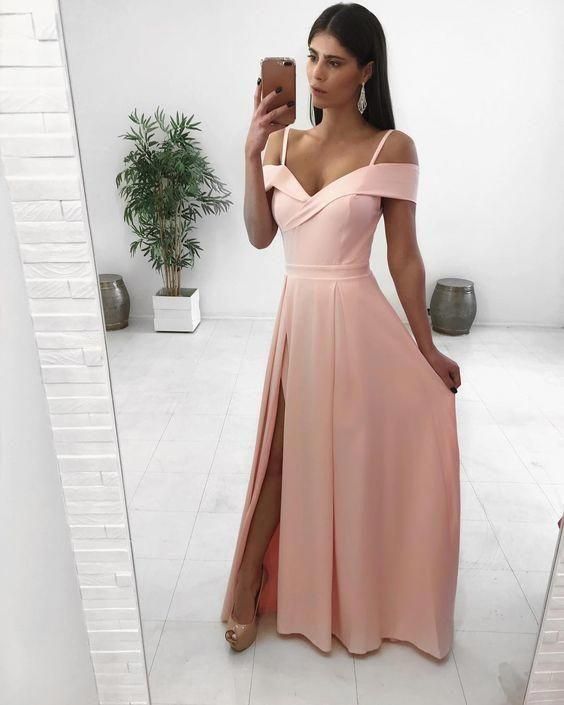 Pink Prom Dress, Long Prom Dress, A Line Simple Prom Dress cg9129