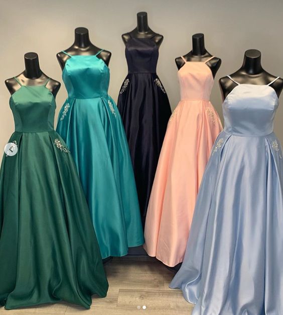 Custom Prom Dress,Satin Prom Dress,Spaghetti Straps Prom Dress,A-Line Prom Dress cg9143