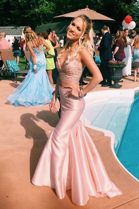 Lace-Up Mermaid Powder Blue Long Prom Dress cg9181