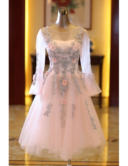 Tulle Homecoming Dress,Appliques Graduation Dress cg9418