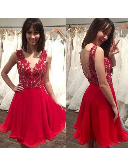 Appliques Homecoming Dress,Chiffon Graduation Dress cg9421