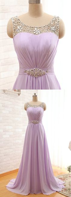 Lilac Chiffon Long Simple Prom Dress, Evening Dress cg9685