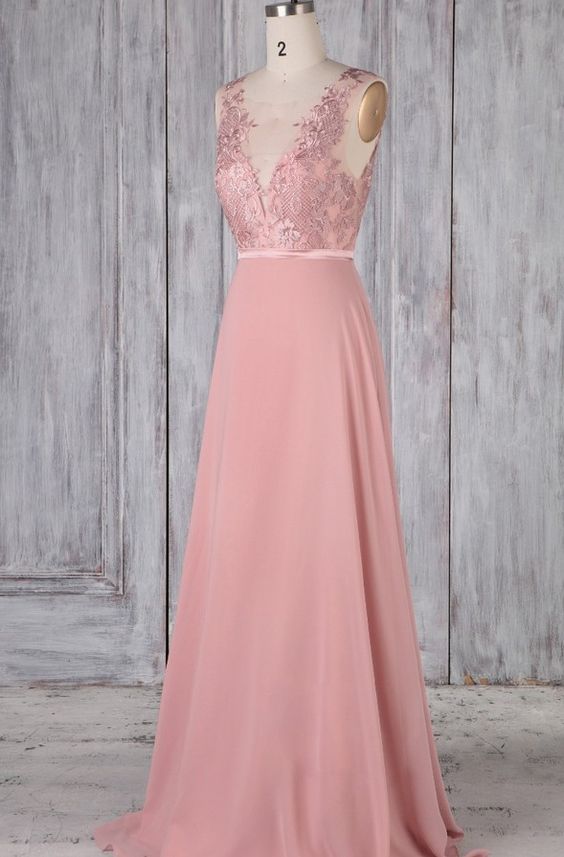 Pink Chiffon Bridesmaid Dress,prom Dresses cg9722