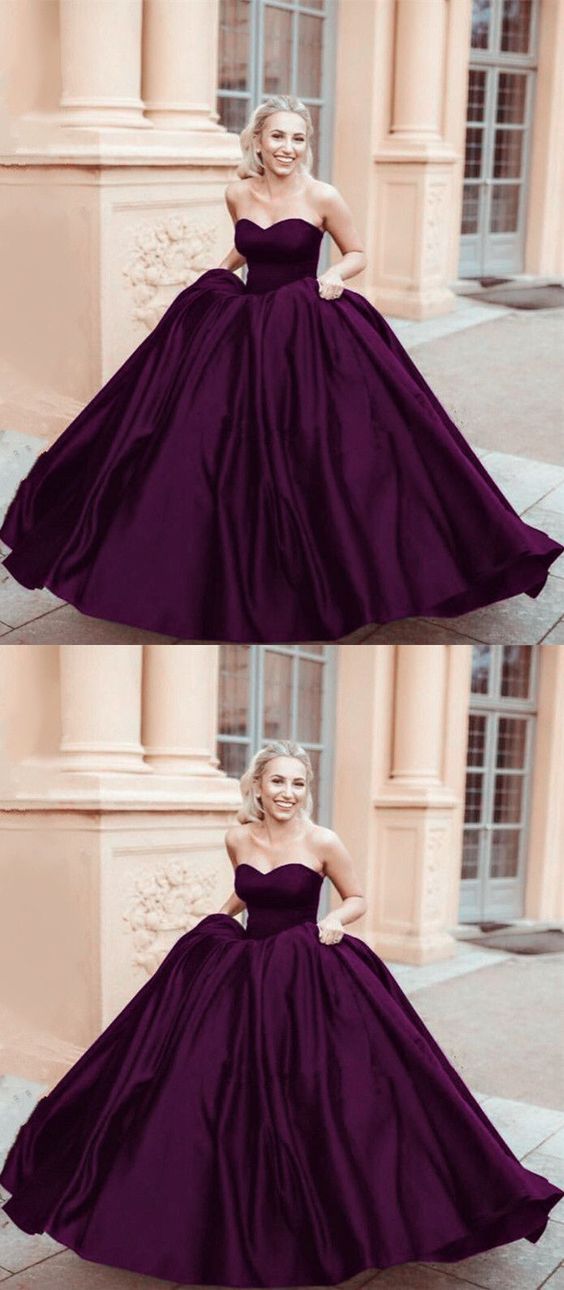 satin sweetheart ball gowns wedding dresses Prom Dress, Evening Gowns cg9943
