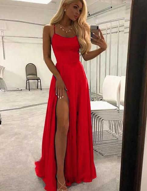 Long Prom Dresses Split Front Evening Party Dresses cg9948