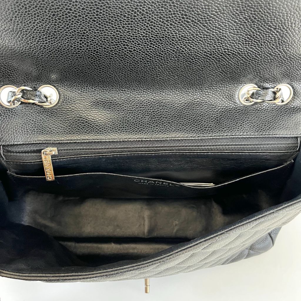 Chanel Black Caviar Single Flap Bag