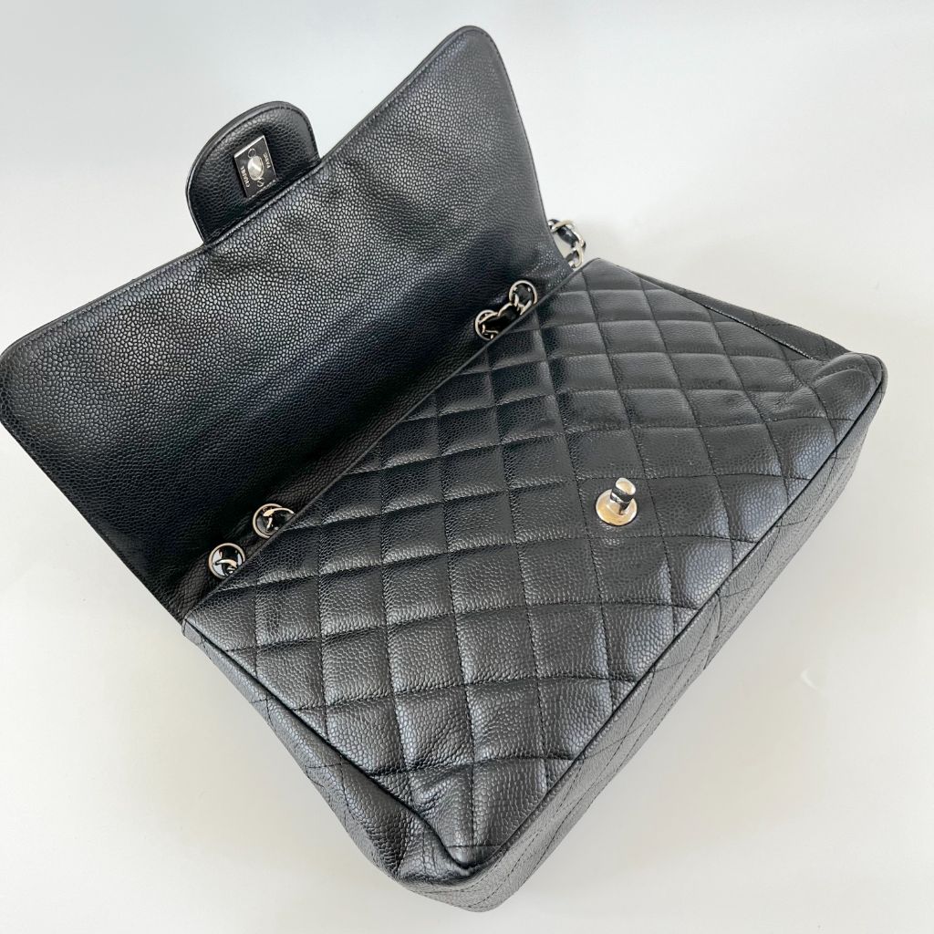 Chanel Black Caviar Single Flap Bag